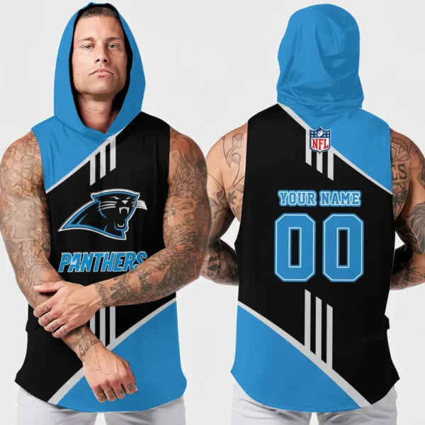 [SPECIAL OFFER] NEW CUSTOMIZED NFL23 CLP CAROLINA PANTHERS HOODED TANK TOP
