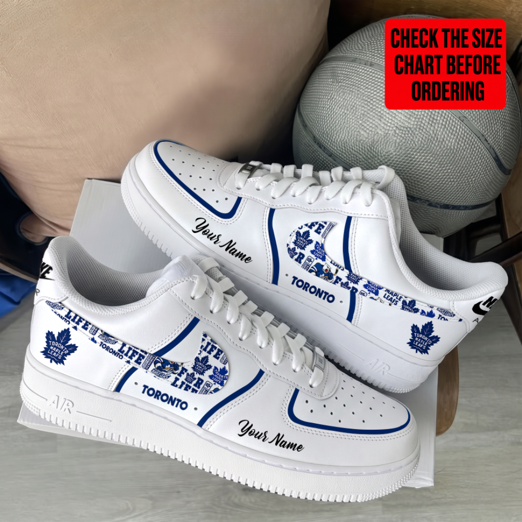 LIMITED EDITION - NEW CUSTOMIZED NHL23 TML TORONTO MAPLE LEAFS AF1 SHOES