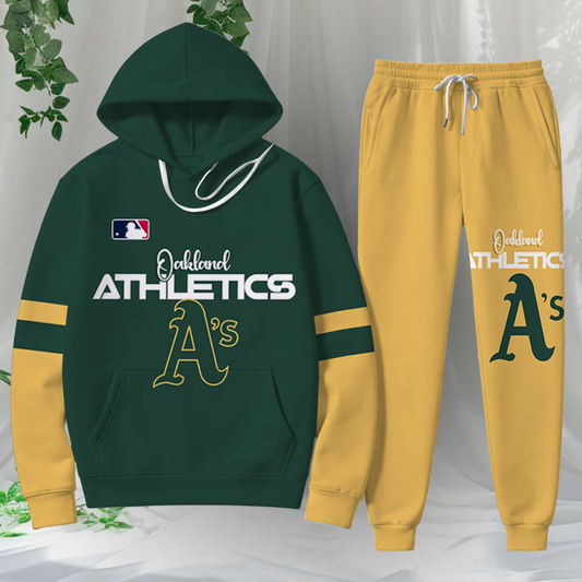 LIMITED EDITION - NEW CUSTOMIZED MLB23 OAS OAKLAND ATHLETICS HOODIE & SWEATPANTS SET