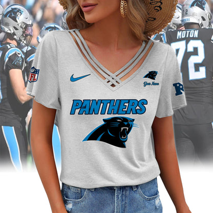 [SPECIAL OFFER] NEW CUSTOMIZED NFL23 CLP CAROLINA PANTHERS V-NECK SHIRT