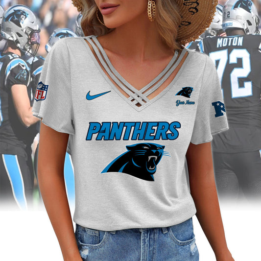 [SPECIAL OFFER] NEW CUSTOMIZED NFL23 CLP CAROLINA PANTHERS V-NECK SHIRT