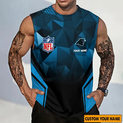 LIMITED EDITION - NEW CUSTOMIZED NFL23 CLP CAROLINA PANTHERS MEN'S GYM SHIRT