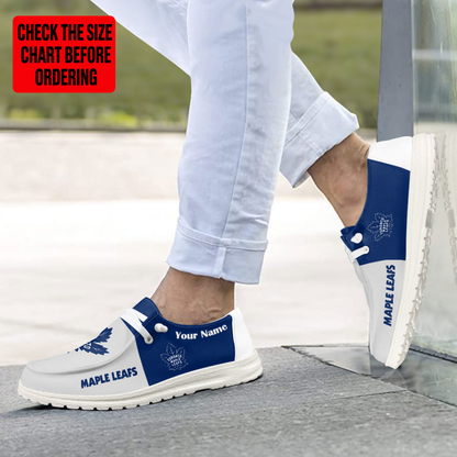 [SUPER SALE] NEW CUSTOMIZED NHL23 TML TORONTO MAPLE LEAFS PREMIUM LOAFER SHOES