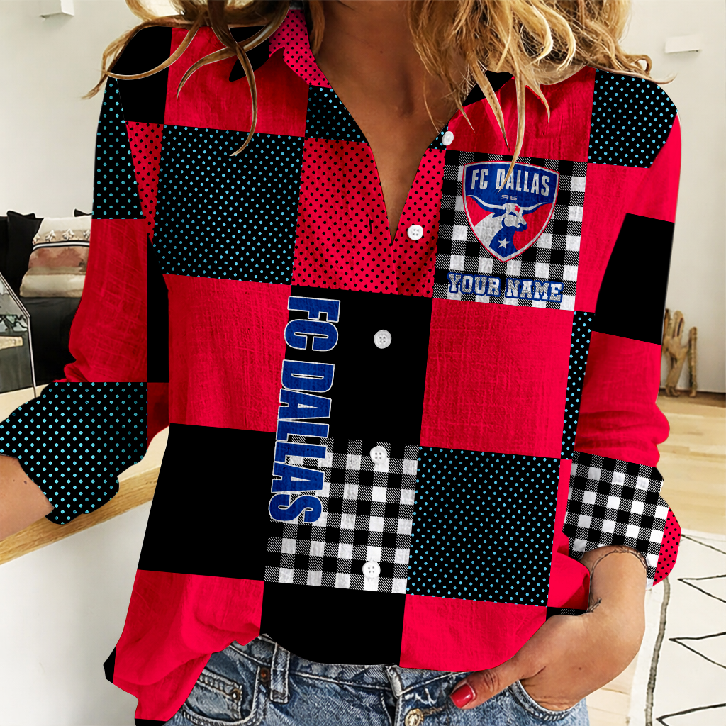 LIMITED EDITION - NEW CUSTOMIZED MLS23 FCD DALLAS WOMEN CASUAL SHIRT