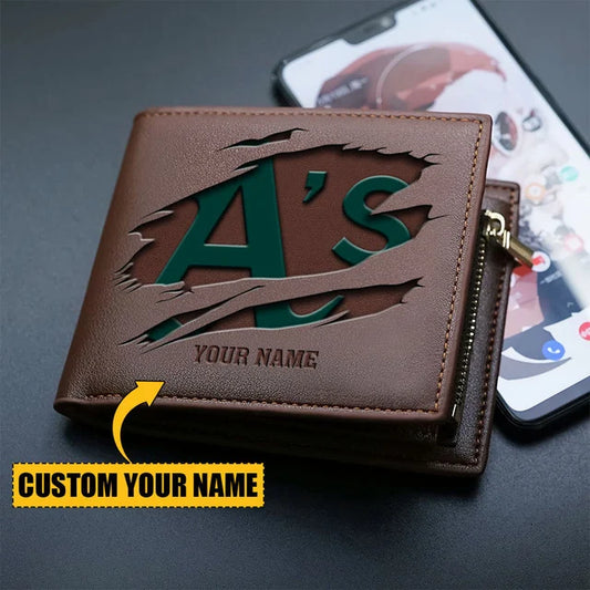 LIMITED EDITION - NEW CUSTOMIZED MLB23 OAS OAKLAND ATHLETICS LEATHER WALLET