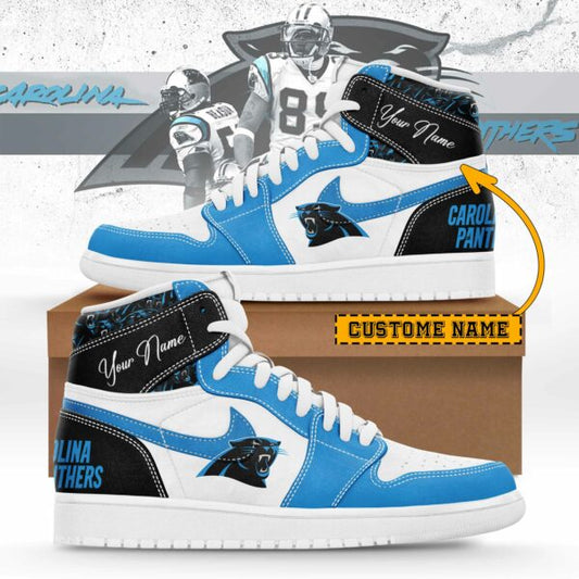 LIMITED EDITION - NEW CUSTOMIZED NFL23 CLP CAROLINA PANTHERS AIR JORDAN SNEAKERS