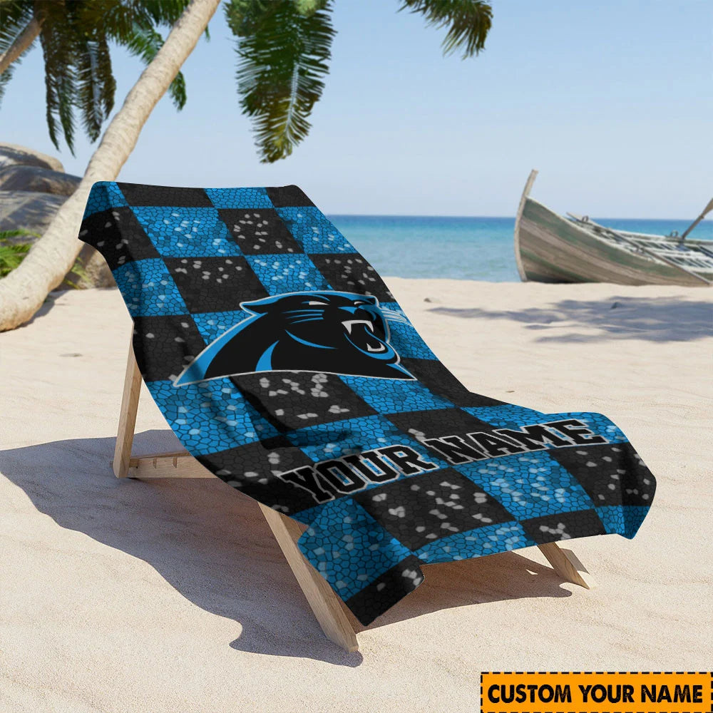 LIMITED EDITION - NEW CUSTOMIZED NFL23 CLP CAROLINA PANTHERS BEACH TOWEL