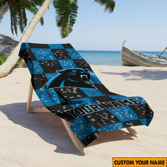 LIMITED EDITION - NEW CUSTOMIZED NFL23 CLP CAROLINA PANTHERS BEACH TOWEL