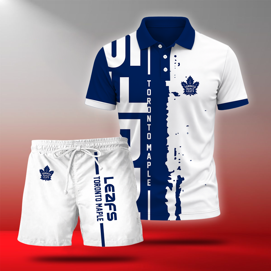 LIMITED EDITION - NEW CUSTOMIZED NHL23 TML TORONTO MAPLE LEAFS POLO & SHORT PANTS SET