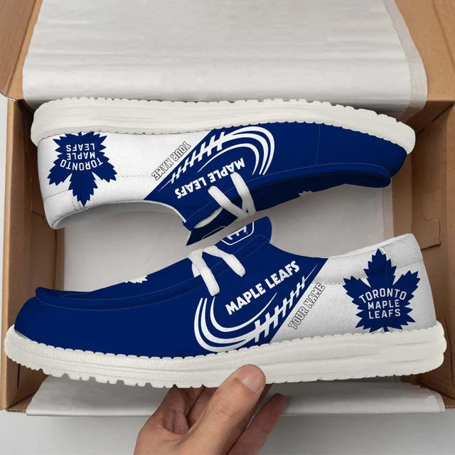 [SUPER SALE] NEW CUSTOMIZED NHL23 TML TORONTO MAPLE LEAFS PREMIUM LOAFER SHOES