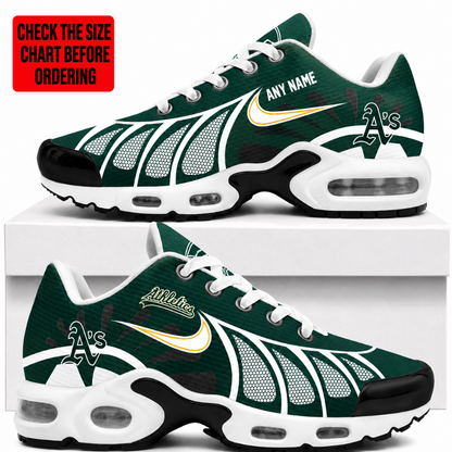 LIMITED EDITION - NEW CUSTOMIZED MLB23 OAS OAKLAND ATHLETICS AIR MAX PLUS SNEAKERS