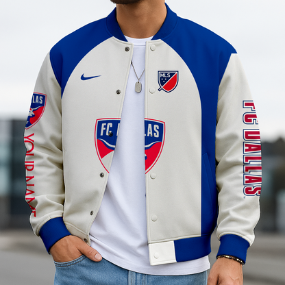 LIMITED EDITION - NEW CUSTOMIZED MLS23 FCD DALLAS SATIN VARSITY & BASEBALL JACKET