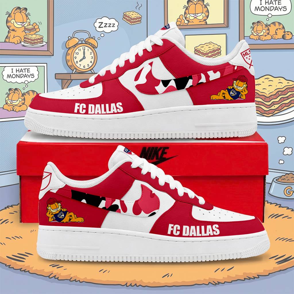 FINAL SALE - NEW CUSTOMIZED MLS23 FCD DALLAS x GARFIELD AF1 SNEAKERS
