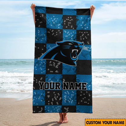 LIMITED EDITION - NEW CUSTOMIZED NFL23 CLP CAROLINA PANTHERS BEACH TOWEL