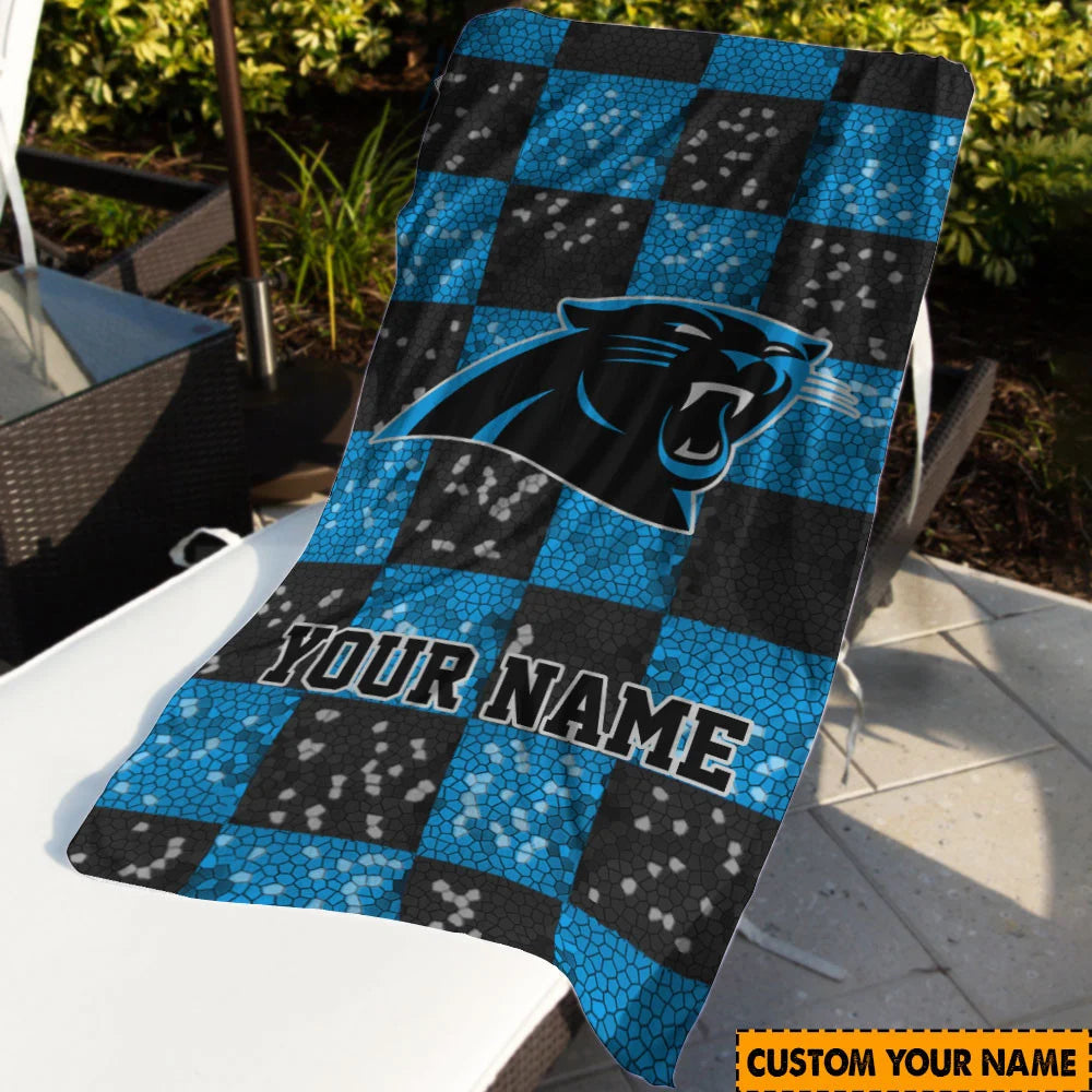 LIMITED EDITION - NEW CUSTOMIZED NFL23 CLP CAROLINA PANTHERS BEACH TOWEL