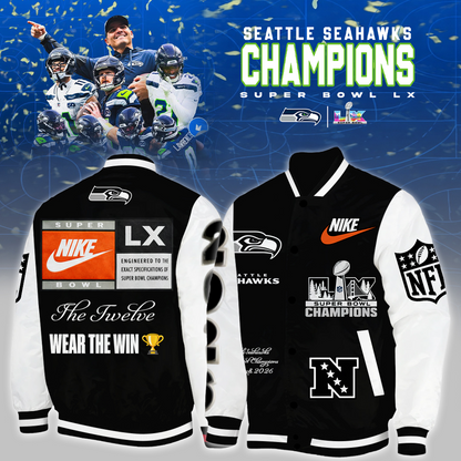 LIMITED EDITION - NEW CUSTOMIZED NFL06 SSH SEATTLE SEAHAWKS CHAMPIONS BASEBALL & BOMBER JACKET 08