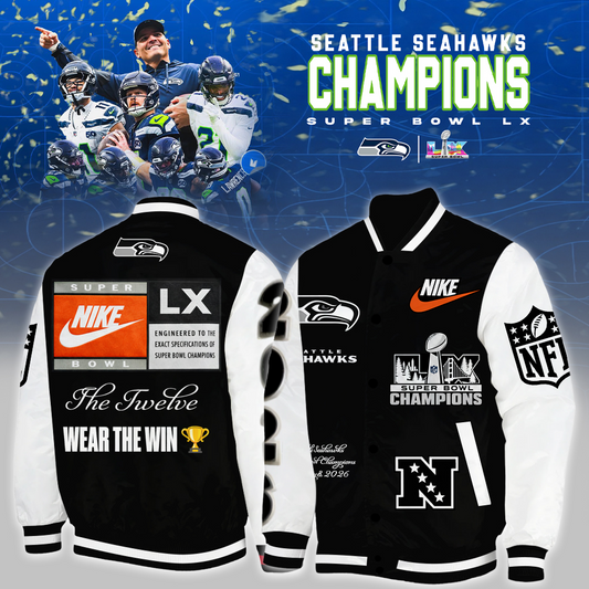 LIMITED EDITION - NEW CUSTOMIZED NFL06 SSH SEATTLE SEAHAWKS CHAMPIONS BASEBALL & BOMBER JACKET 08
