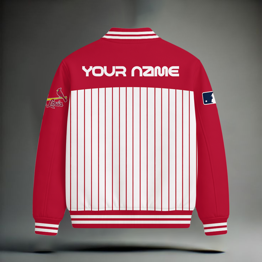LIMITED EDITION - NEW CUSTOMIZED MLB24 SLC ST. LOUIS CARDINALS SNOOPY STYLE SATIN VARSITY & BASEBALL JACKET
