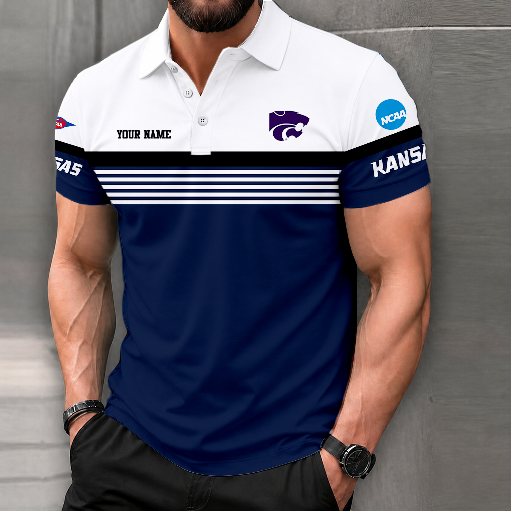 LIMITED EDITION - NEW CUSTOMIZED NCAA FBS24 KSW KANSAS STATE WILDCATS POLO SHIRT