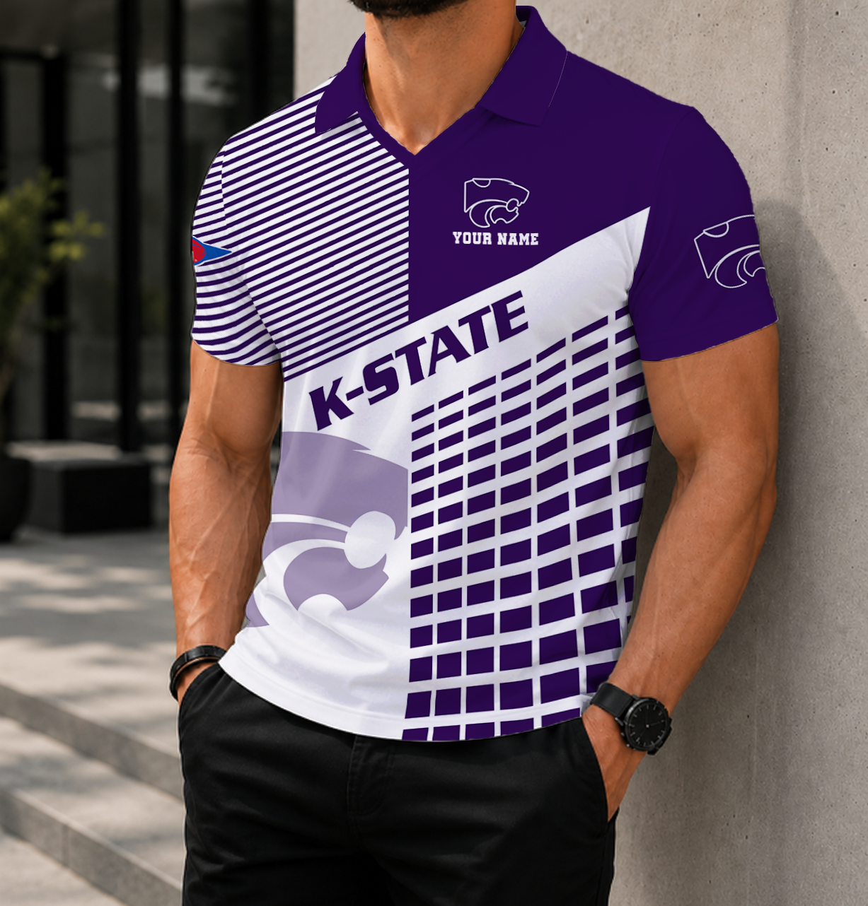 VIRAL EDITION - NEW CUSTOMIZED NCAA FBS24 KSW KANSAS STATE WILDCATS POLO SHIRT