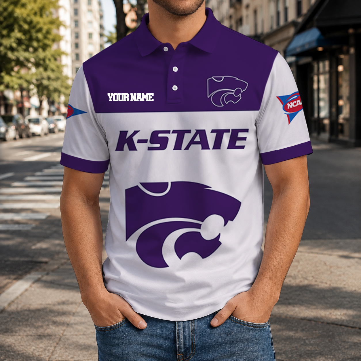 EXCLUSIVE EDITION - NEW CUSTOMIZED NCAA FBS24 KSW KANSAS STATE WILDCATS POLO SHIRT, ZIP POLO SHIRT & T-SHIRTS