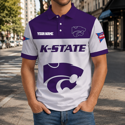 EXCLUSIVE EDITION - NEW CUSTOMIZED NCAA FBS24 KSW KANSAS STATE WILDCATS POLO SHIRT, ZIP POLO SHIRT & T-SHIRTS