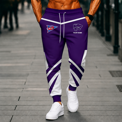 LIMITED EDITION - NEW CUSTOMIZED NCAA FBS24 KSW KANSAS STATE WILDCATS SWEATPANTS