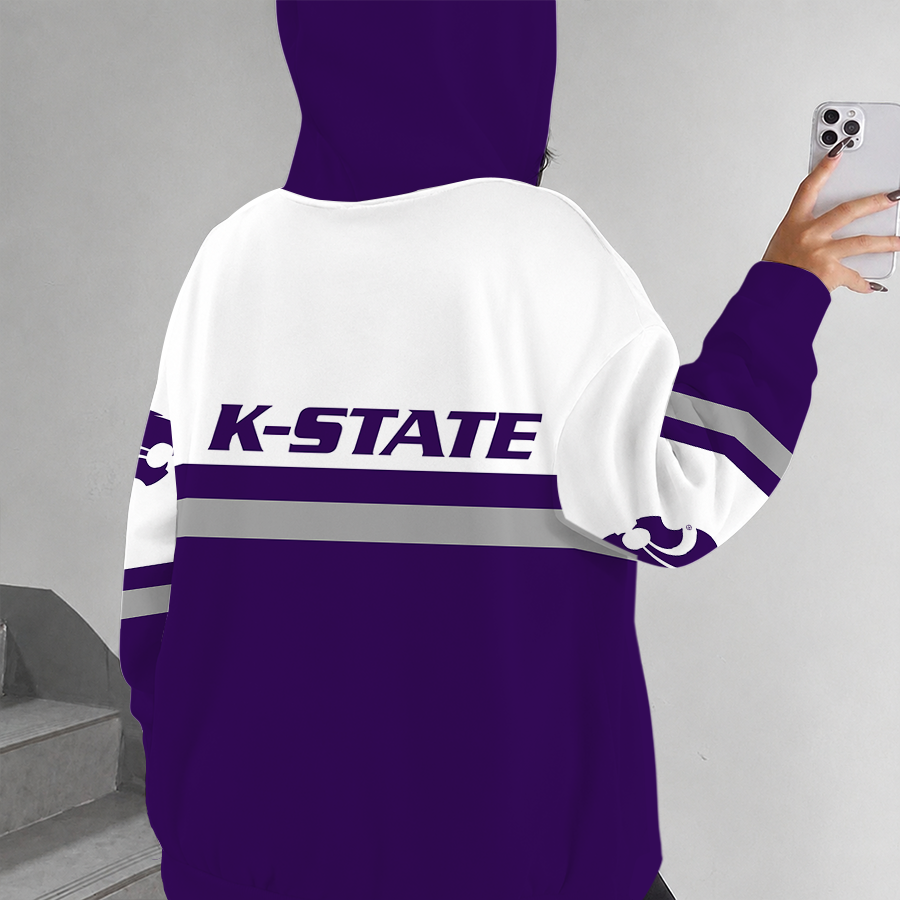 [FAN FAVORITE] NEW CUSTOMIZED NCAA FBS24 KSW KANSAS STATE WILDCATS ZIP HOODIE