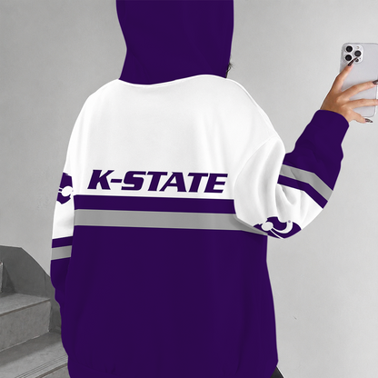 [FAN FAVORITE] NEW CUSTOMIZED NCAA FBS24 KSW KANSAS STATE WILDCATS ZIP HOODIE