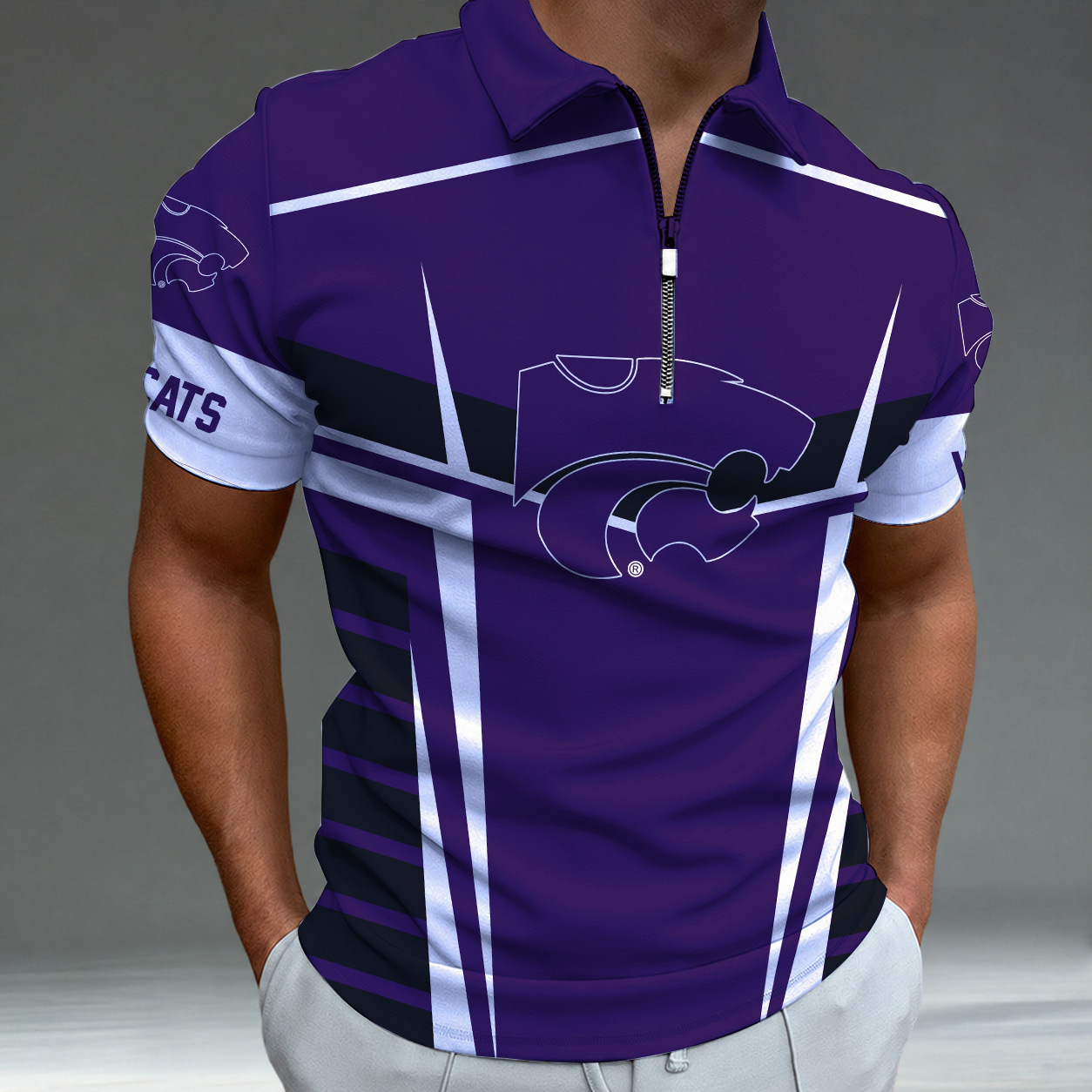 [FAN FAVORITE] NEW CUSTOMIZED NCAA FBS24 KSW KANSAS STATE WILDCATS POLO SHIRT