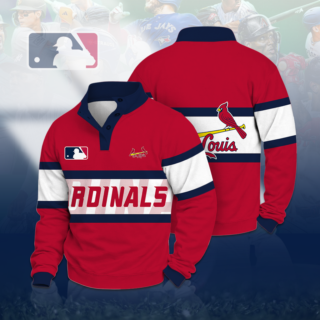 LIMITED EDITION - NEW CUSTOMIZED MLB24 SLC ST. LOUIS CARDINALS BUTTON QUARTER PLACKET SWEATSHIRT