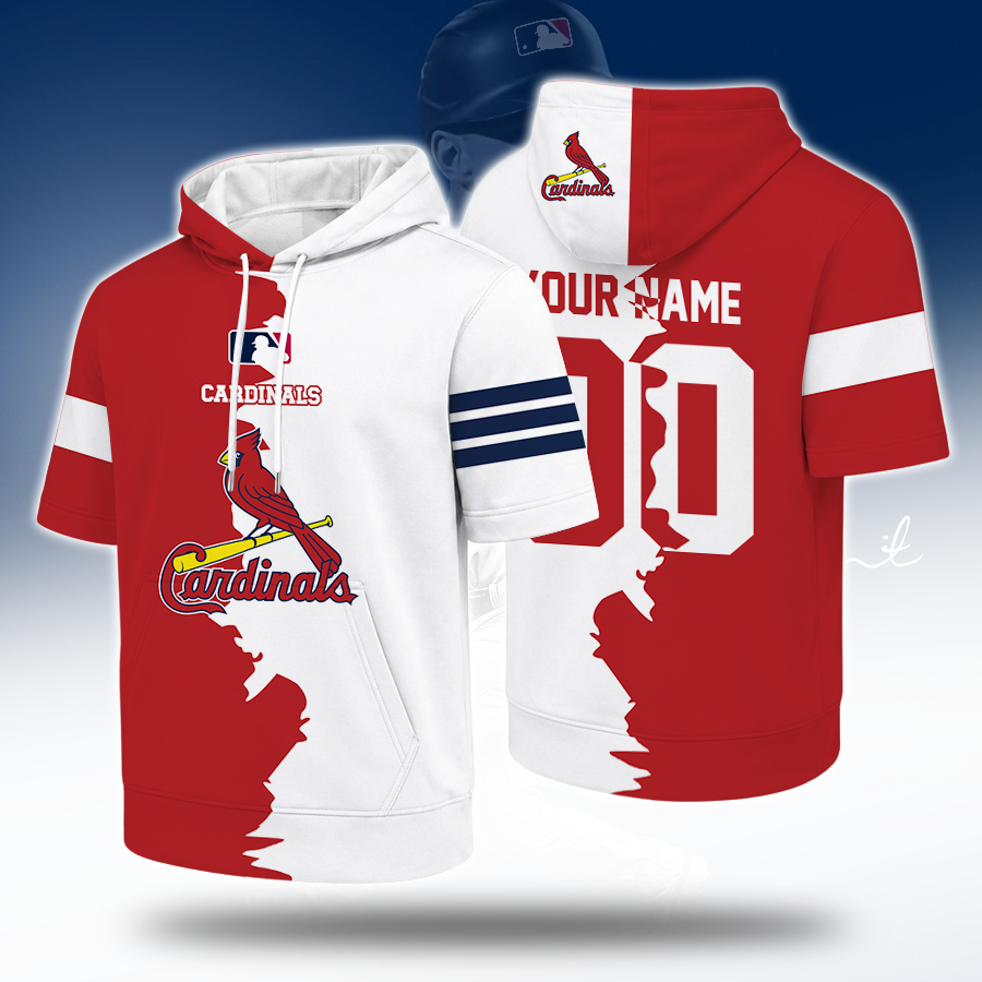 LIMITED EDITION - NEW CUSTOMIZED MLB24 SLC ST. LOUIS CARDINALS SHORT SLEEVE HOODIE