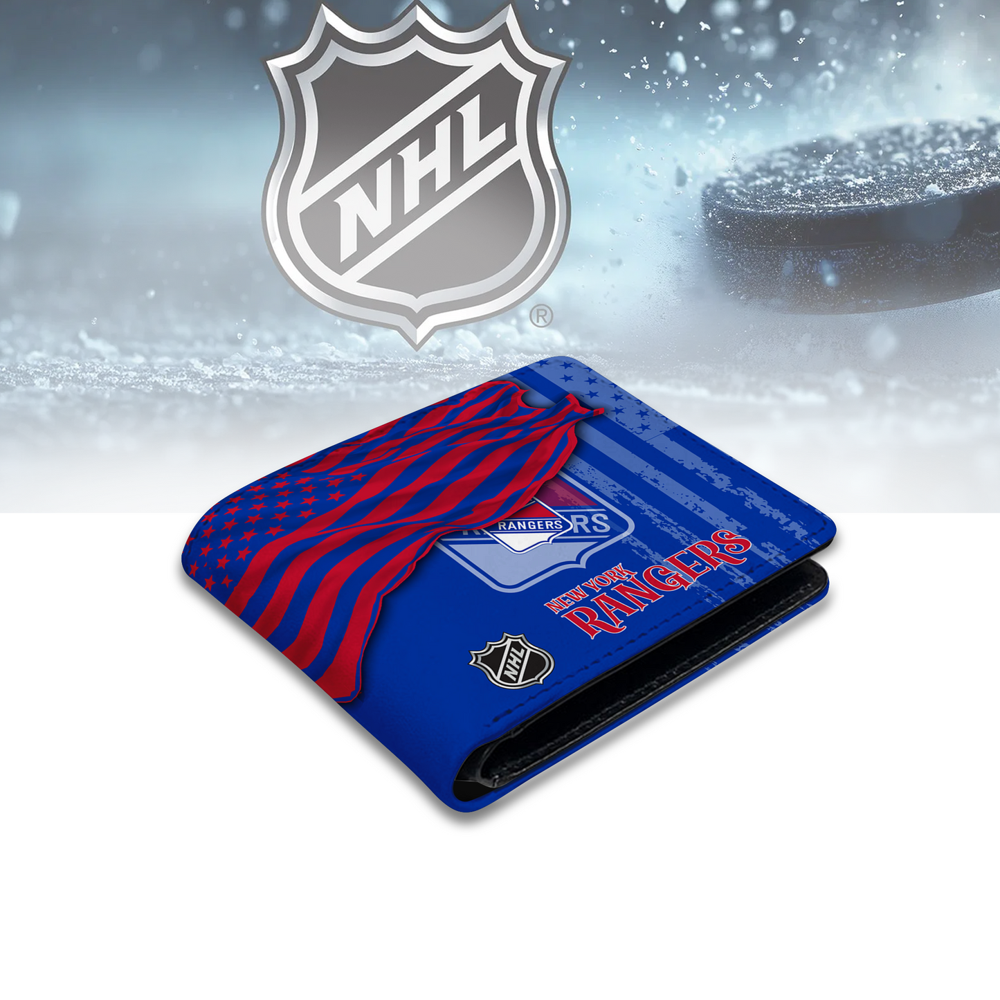 [SUPER SALE ] NEW CUSTOMIZED NHL24 NYR NEW YORK RANGERS LEATHER WALLET