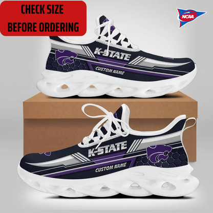 ELITE EDITION - NEW CUSTOMIZED NCAA FBS24 KSW KANSAS STATE WILDCATS CLUNKY SNEAKERS