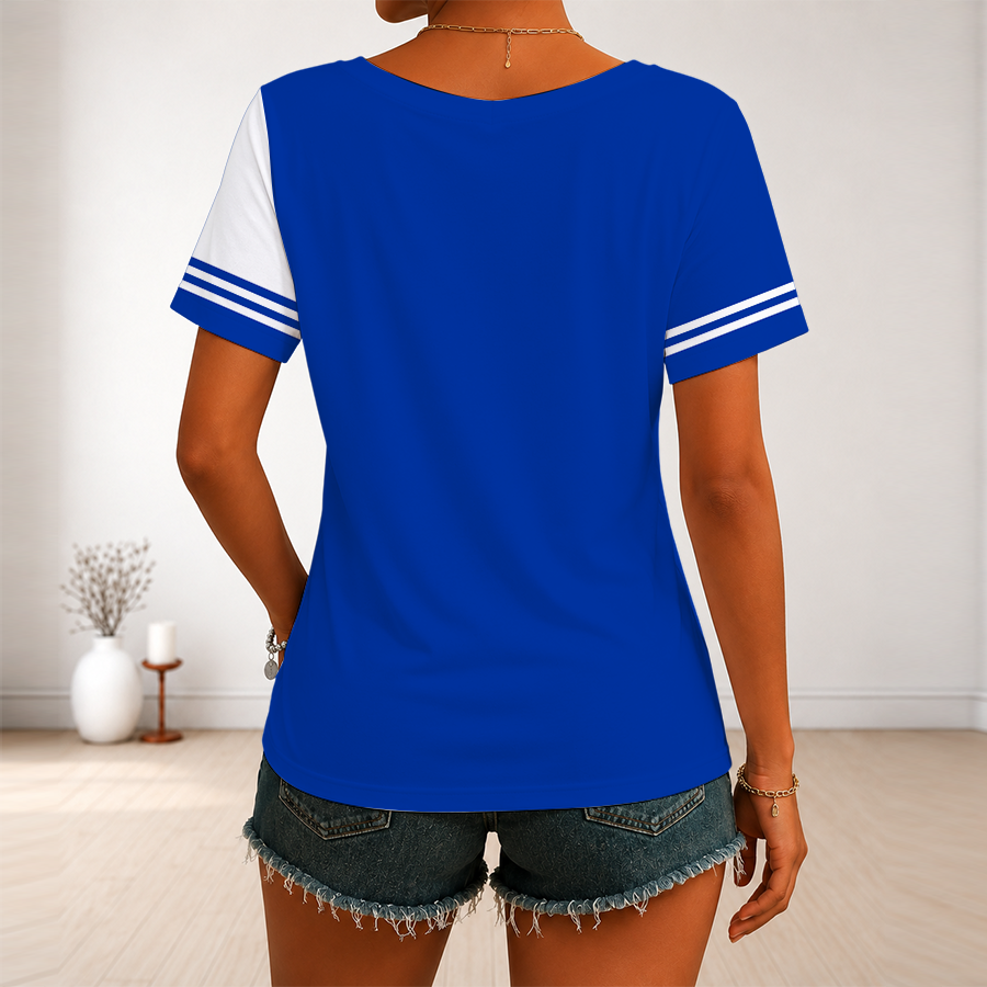[SUPER SALE] NEW CUSTOMIZED NHL24 NYR NEW YORK RANGERS V-NECK FEMALE SHIRT