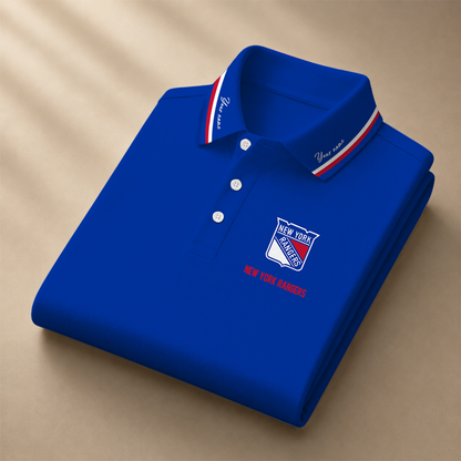 [SUPER SALE] NEW CUSTOMIZED NHL24 NYR NEW YORK RANGERS POLO SHIRT