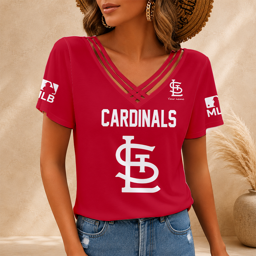 [FLASH SALE] NEW CUSTOMIZED MLB24 SLC ST. LOUIS CARDINALS V-NECK SHIRT