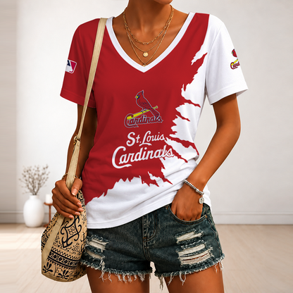 [FLASH SALE] NEW CUSTOMIZED MLB24 SLC ST. LOUIS CARDINALS V-NECK FEMALE SHIRT