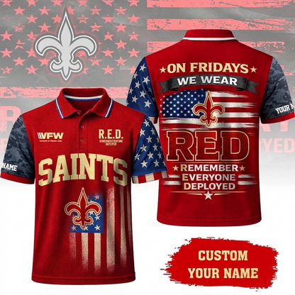 VIRAL EDITON - NEW CUSTOMIZED NFL24 NOS NEW ORLEANS SAINTS INDEPENDENCE DAY POLO SHIRT, ZIP POLO SHIRT & T-SHIRTS