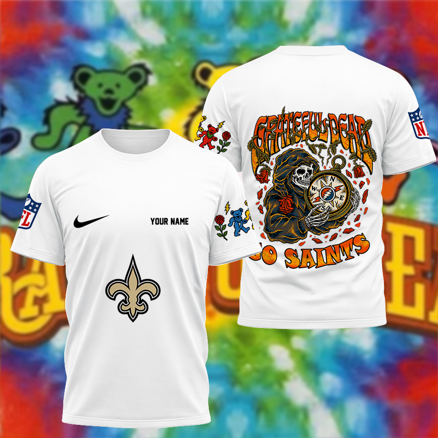 [SPECIAL OFFER] NEW CUSTOMIZED NFL24 NOS NEW ORLEANS SAINTS x GRATEFUL DEAD T-SHIRT, HOODIE, ZIP HOODIE