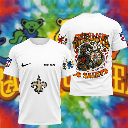 [SPECIAL OFFER] NEW CUSTOMIZED NFL24 NOS NEW ORLEANS SAINTS x GRATEFUL DEAD T-SHIRT, HOODIE, ZIP HOODIE