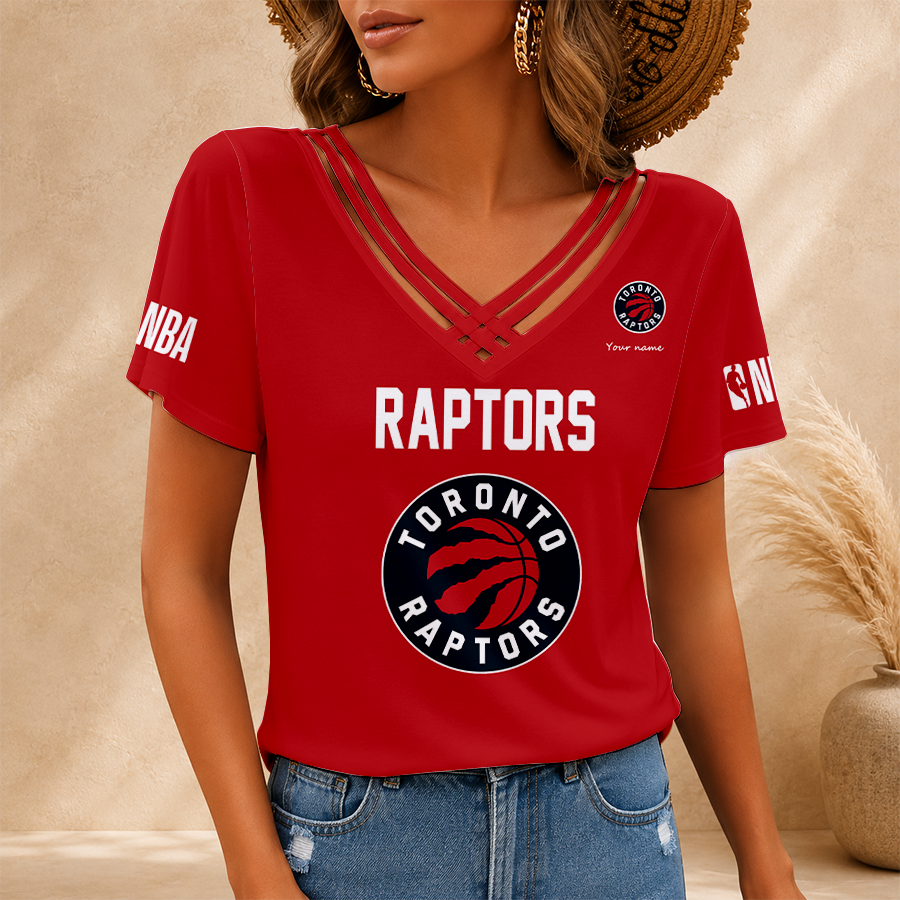 [HOT DEAL] NEW CUSTOMIZED NBA24 TRA TORONTO RAPTORS V-NECK SHIRT