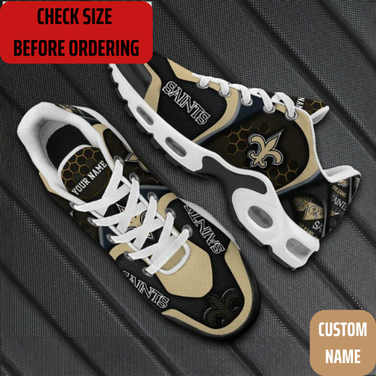 VIRAL EDITION - NEW CUSTOMIZED NFL24 NOS NEW ORLEANS SAINTS AIR MAX PLUS SNEAKERS