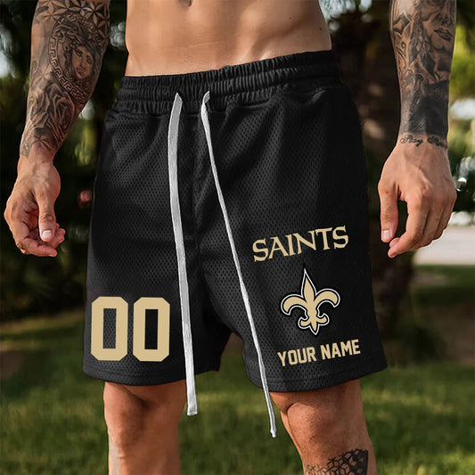ELITE EDITION - NEW CUSTOMIZED NFL24 NOS NEW ORLEANS SAINTS SHORT PANTS