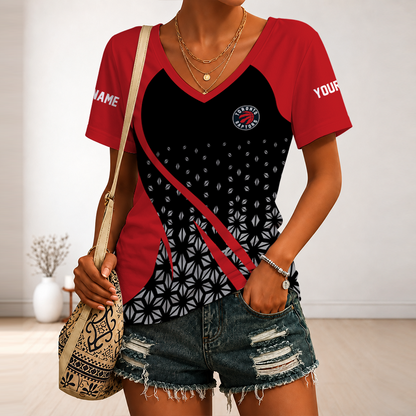[HOT DEAL] NEW CUSTOMIZED NBA24 TRA TORONTO RAPTORS V-NECK FEMALE SHIRT