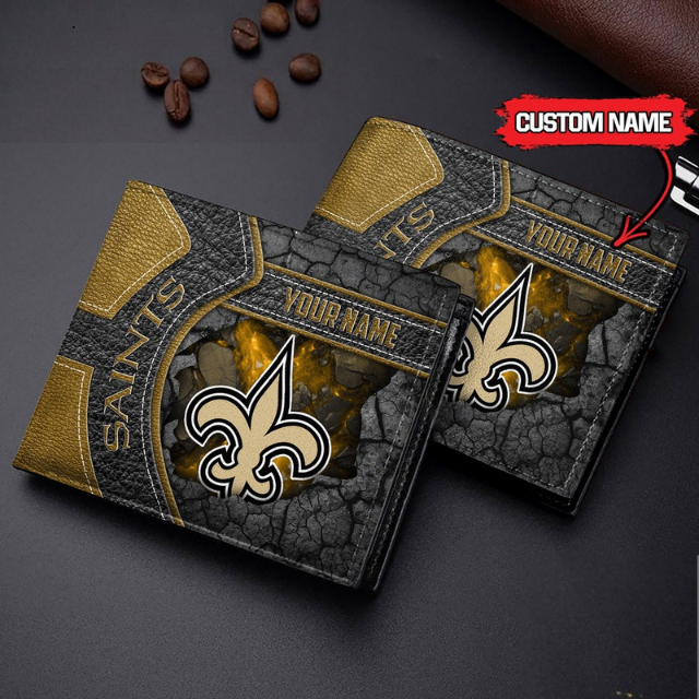 VIRAL SALE - NEW CUSTOMIZED NFL24 NOS NEW ORLEANS SAINTS LEATHER WALLET