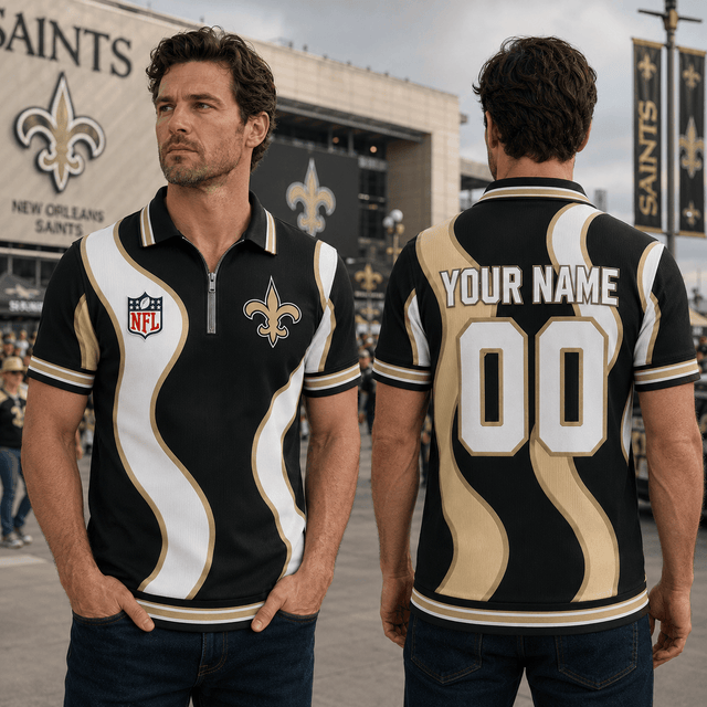EXCLUSIVE EDITION - NEW CUSTOMIZED NFL24 NOS NEW ORLEANS SAINTS POLO SHIRT, ZIP POLO SHIRT, T-SHIRT, HOODIE, ZIP HOODIE & SWEATSHIRT