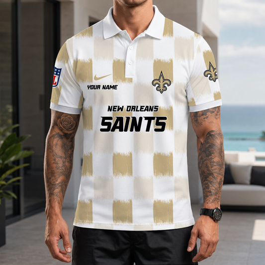 [SPECIAL OFFER] NEW CUSTOMIZED NFL24 NOS NEW ORLEANS SAINTS POLO SHIRT
