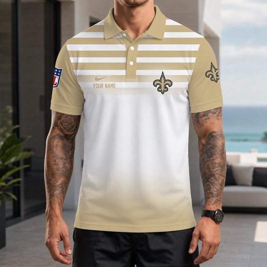 [SPECIAL OFFER] NEW CUSTOMIZED NFL24 NOS NEW ORLEANS SAINTS POLO SHIRT