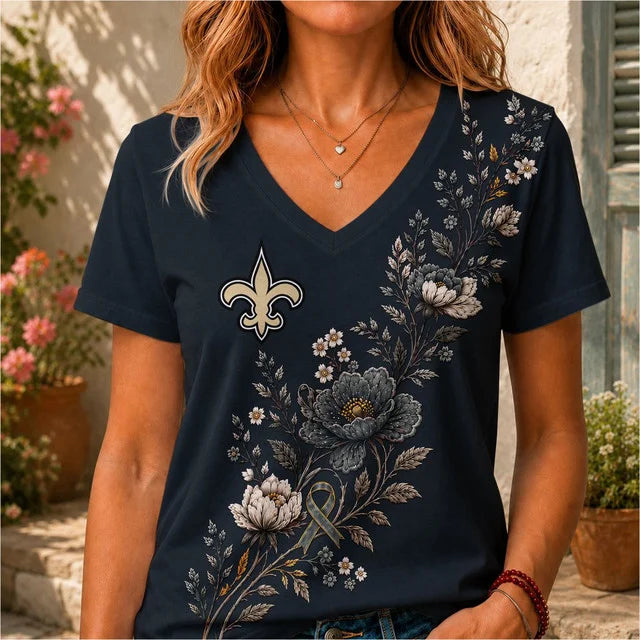 ELITE EDITION - NEW CUSTOMIZED NFL24 NOS NEW ORLEANS SAINTS V-NECK FEMALE SHIRT